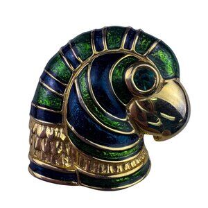 Gold Tone Green Enamel Parrot Brooch Vintage Jewelry Accessories Approximately